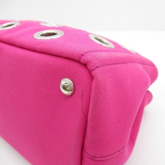 AUTHENTIC PRADA Canapa Tote Bag crossbody 2 way canvas Pink - Picture 4 of 12